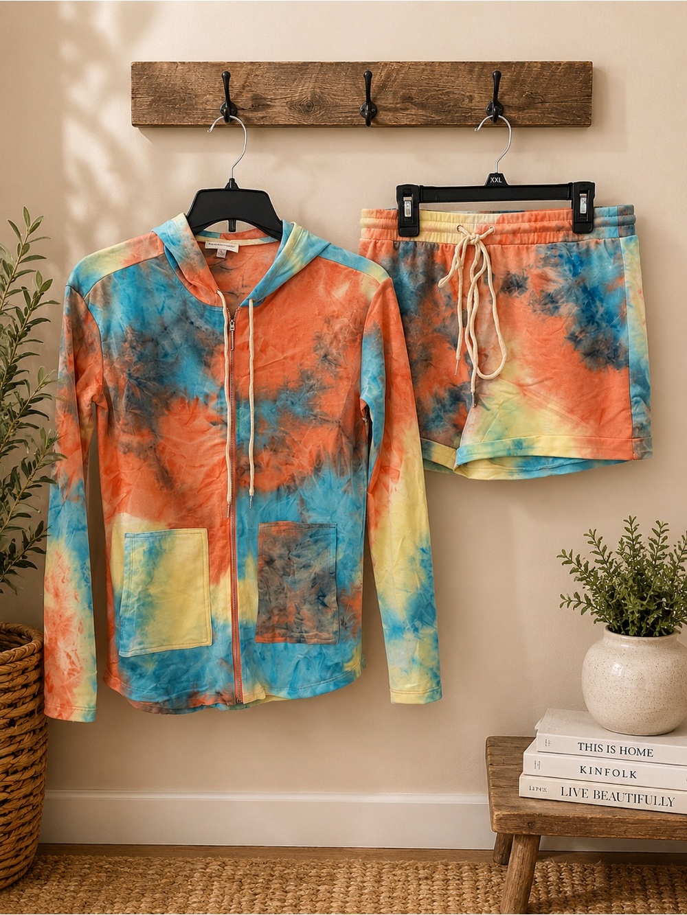 NWT Women’s Tie-Dye Rosevelvet Boutique Hooded Lounge Set - Sz S M L